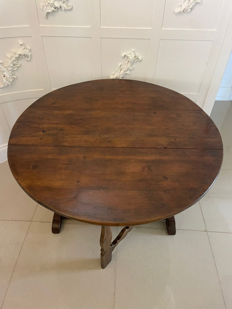 Unusual Antique George III Pine Drop Leaf Table - Image 7